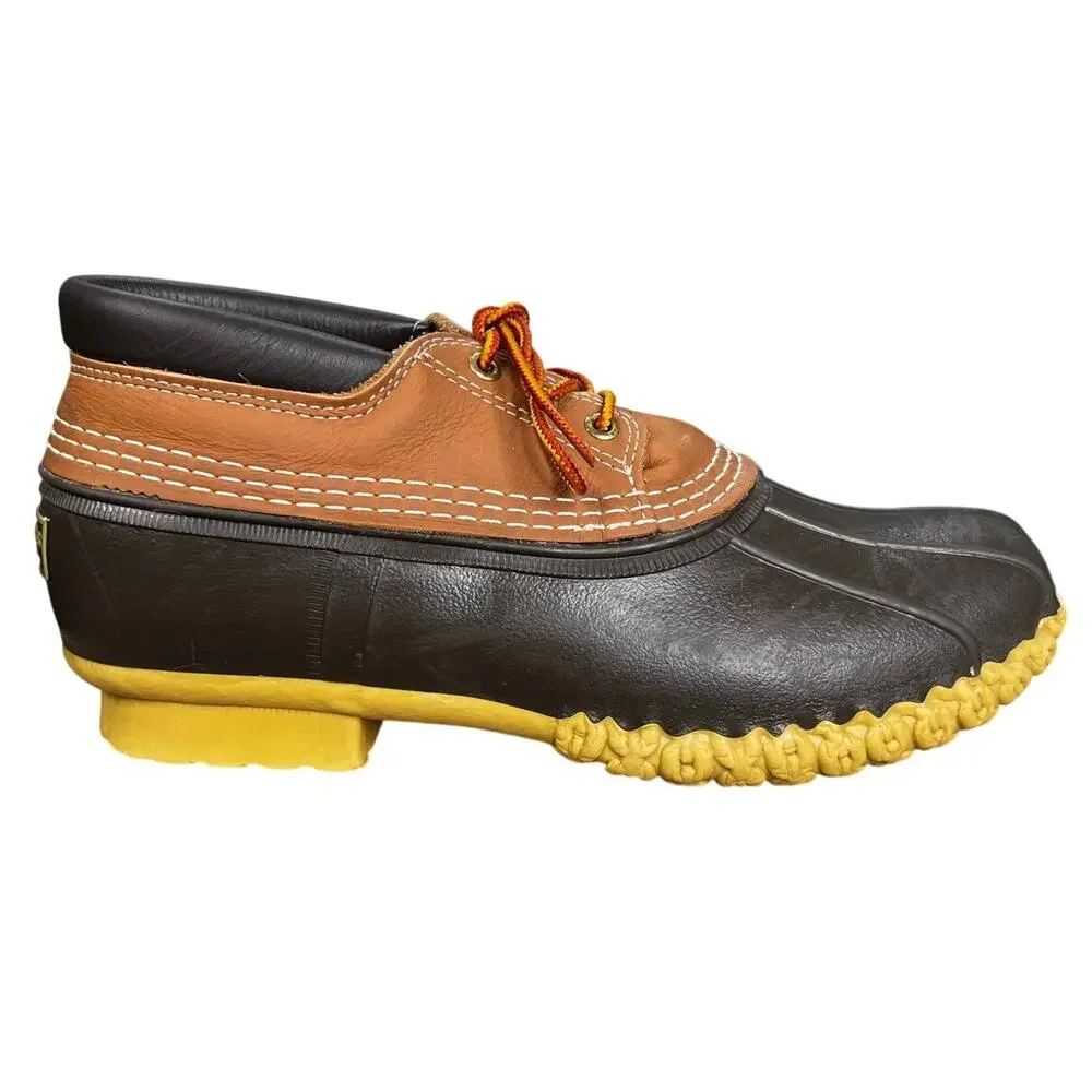 L.L. Bean Men’s Gumshoes Brown Leather Low Duck Boots Size US 10